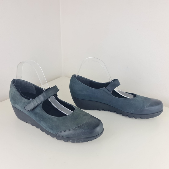 Munro Mary Jane Shoes Womens  Blue Nubuck Leather Journey Comfort Size 11 - Picture 5 of 15